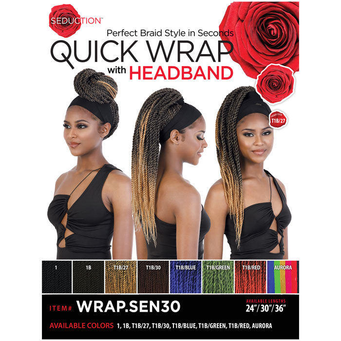 Seduction Synthetic Quick Wrap with Headband Wig - WRAP.SEN 30"