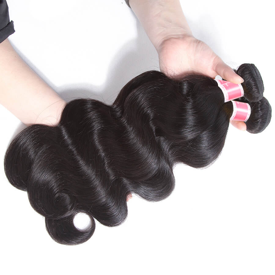 Brazilian Body Wave 3 Bundles 12A Unprocessed Virgin Human Hair Weave Natural Black Color Hermosa Hair