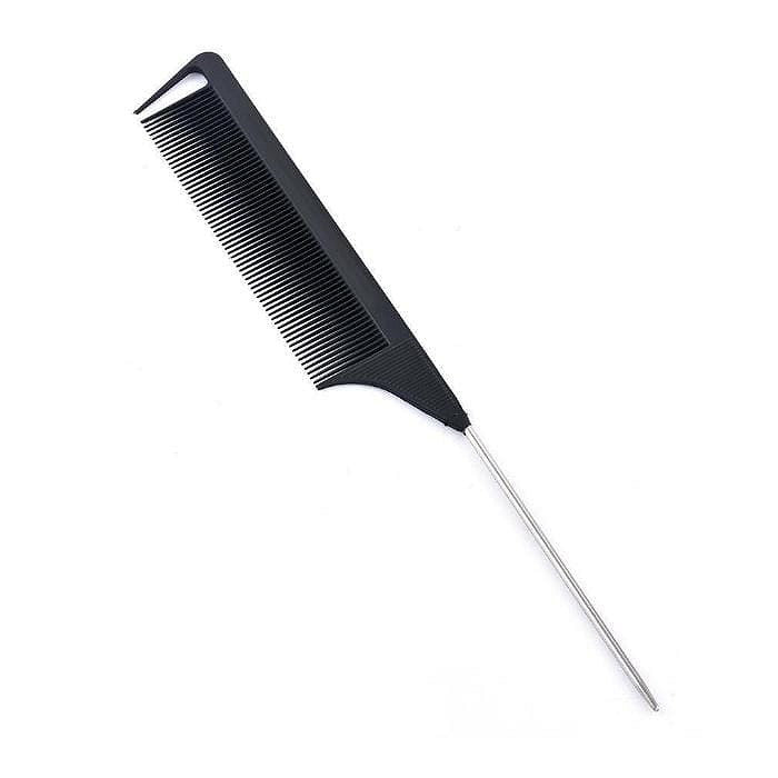 BRAIDING METAL PIN TAIL COMB - BLACK
