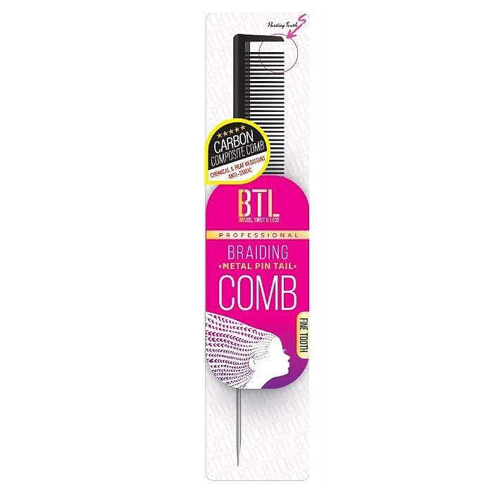 BRAIDING METAL PIN TAIL COMB - BLACK