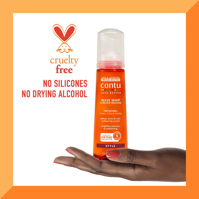 Cantu Shea Butter Wave Whip - CURLING MOUSSE for Natural Coils & Wave 8.4 oz