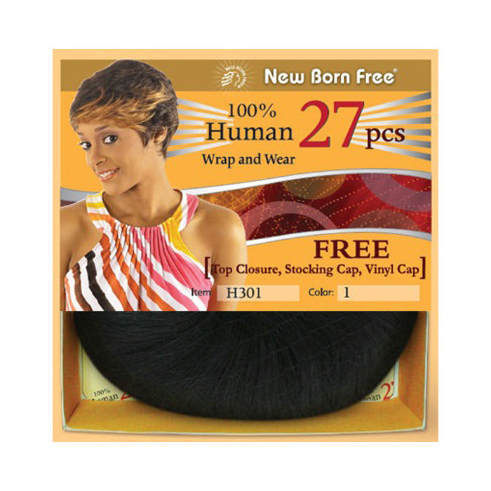 New Born Free 100% Human Hair WRAP & WEAR Weaving H301 (27 Pcs)