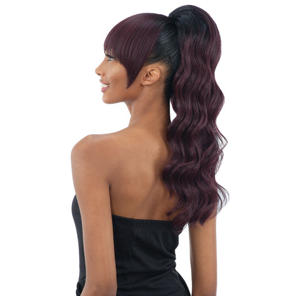 Freetress Equal Drawstring Ponytail and China Bang LOOSE DEEP 2PC