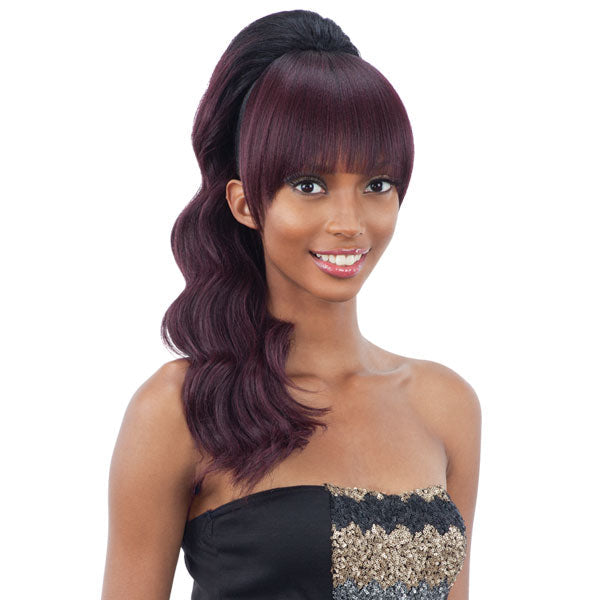 Freetress Equal Drawstring Ponytail and China Bang LOOSE DEEP 2PC