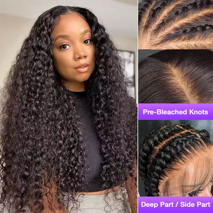 Glueless HD Lace Curly Human Hair Wig Pre Plucked 13x4 Lace Front Wigs For Women