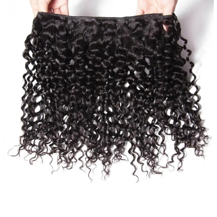 Malaysian Curly Hair Virgin Hair Weave 3 Bundles With 13x4 Lace Frontal Ear To Ear