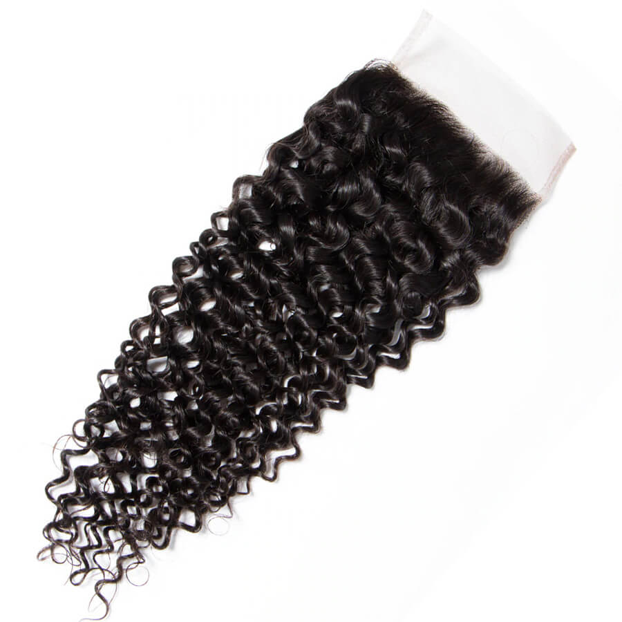 Malaysian Curly Hair 4 Bundles With 4x4 Lace Closure Human Hair Closure With Bundle Deals