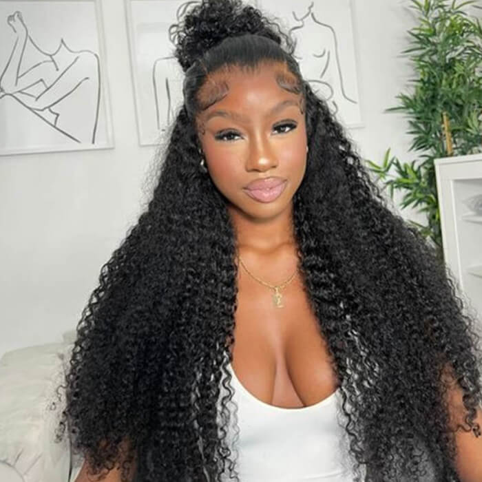 Glueless HD Lace Curly Human Hair Wig Pre Plucked 13x4 Lace Front Wigs For Women