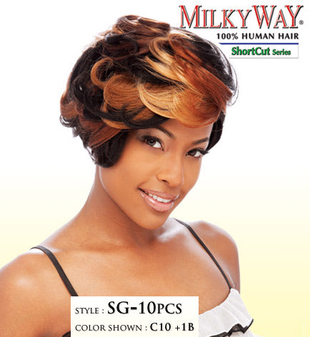 Milky Way Short Cut Series 100% Human Hair Weave - SG 10PCS