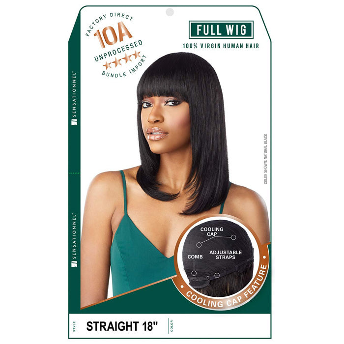 Sensationnel 10A Unprocessed 100% Virgin Human Hair Full Wig - STRAIGHT 18"