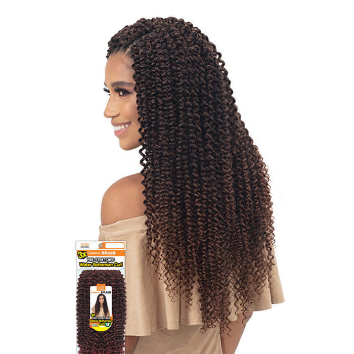 Model Model Glance Crochet Braids - PRE-STRETCHED WATER BOHEMIAN CURL 18" 3X