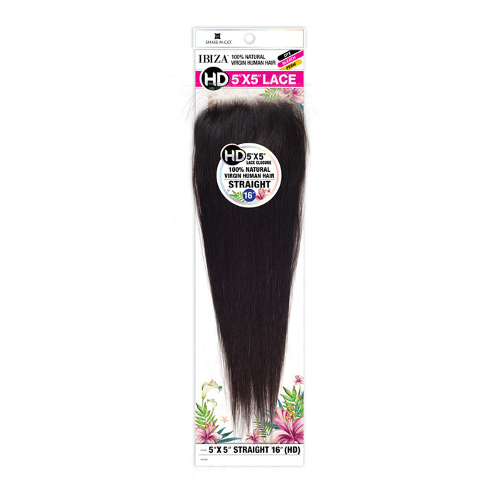 Shake N Go Ibiza 100% Natural Virgin Human Hair HD Lace Closure - 5X5 STRAIGHT14"-20"