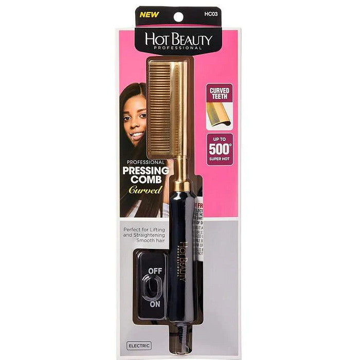 Hot Beauty Professional Curved Pressing Comb - HC03
