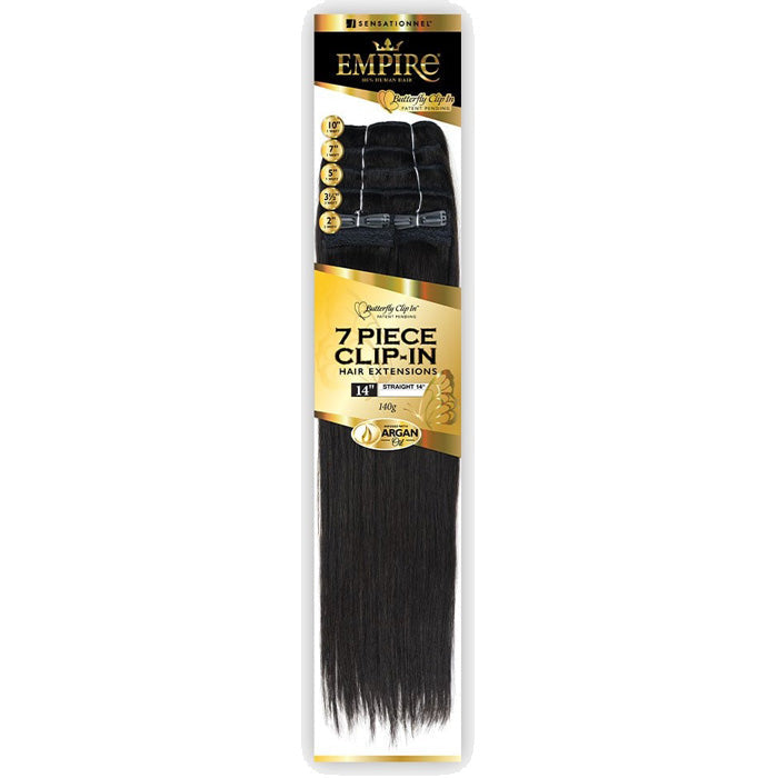 Sensationnel Empire Human Hair Weaves 7 PCS Butterfly Clip-In - STRAIGHT 14"