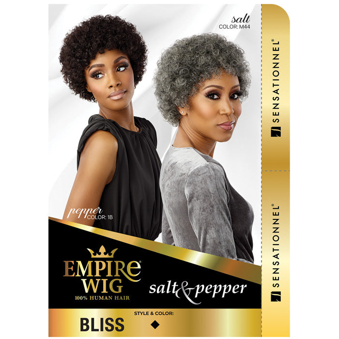 Sensationnel Empire Wig Salt & Pepper 100% Human Hair Full Wig - BLISS