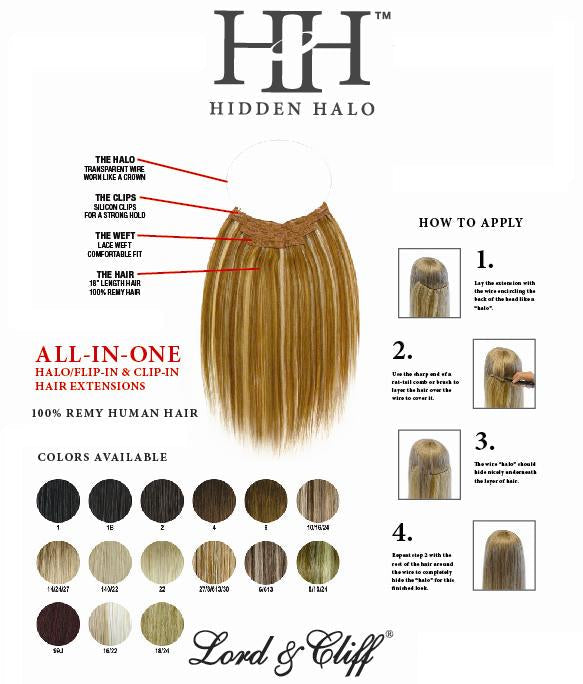 Lord & Cliff 100% Remy Human Hair Layer Flip-In Extension - HIDDEN HALO 18"
