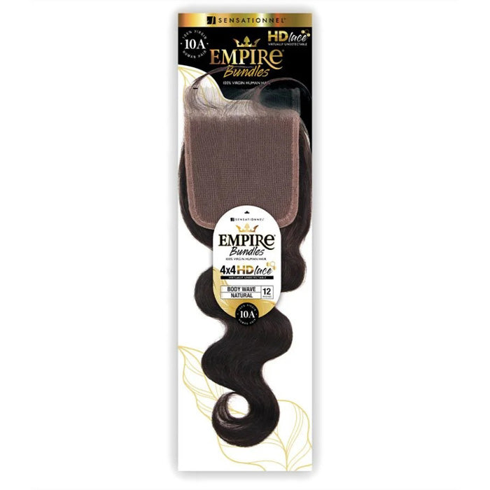 Sensationnel Empire Bundles 100% Human Hair 4X4 HD Lace Closure - BODY WAVE