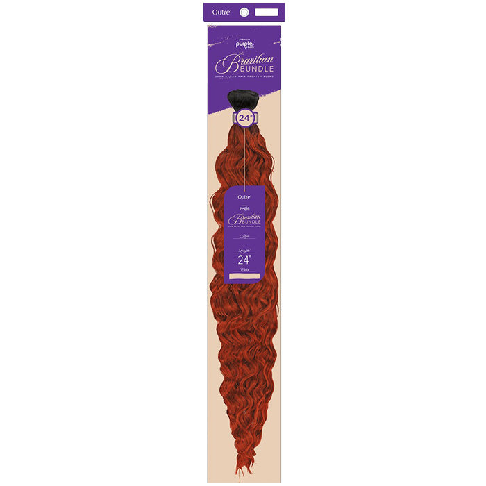 Outre Purple Pack Brazilian Bundle Human Hair Blend Weave - NATURAL WAVE 18-36"