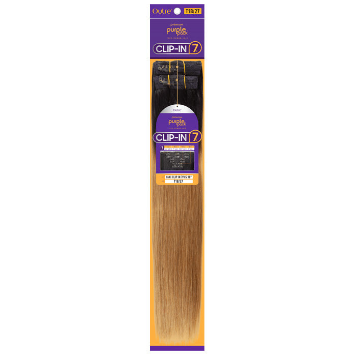 Outre Purple Pack 100% Human Hair Hair Pieces - YAKI CLIP-IN 7 PCS 18"