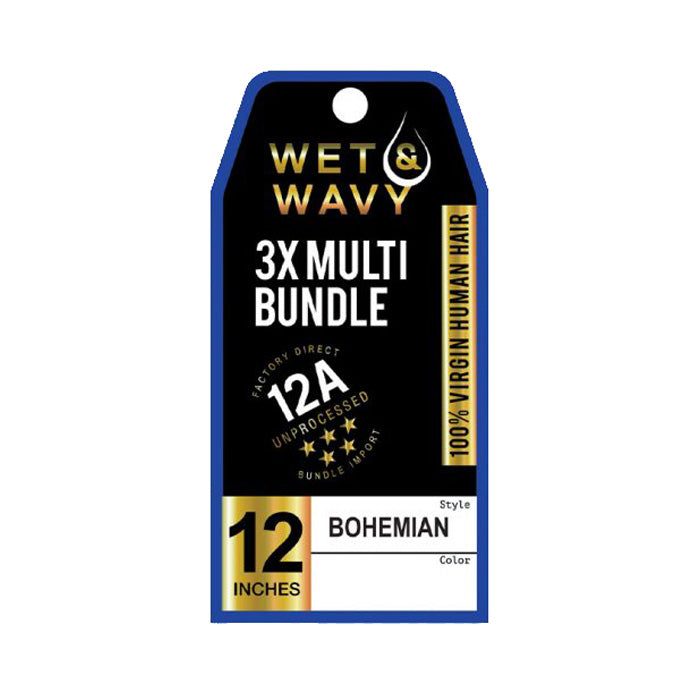 Sensationnel 12A 100% Virgin Human Hair 3X Multi Bundle Wet&Wavy - BOHEMIAN (12"14"16")