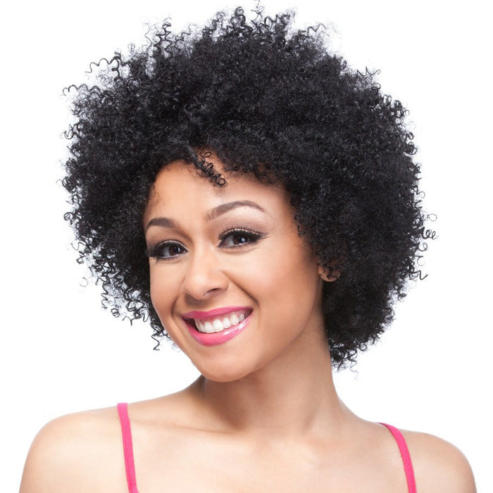 It's a Cap Weave Human Hair Wig AFRO CURL