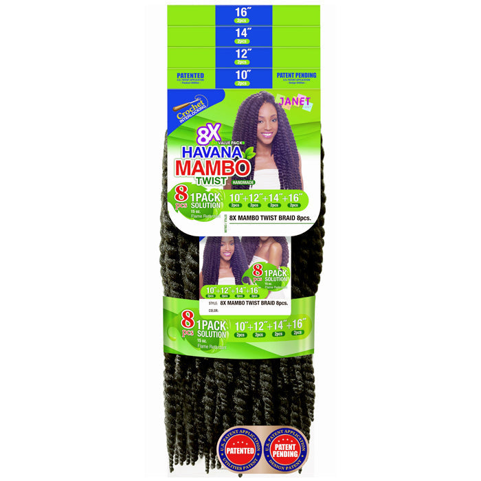 Janet Collection Crochet Braid - 8X HAVANA MAMBO TWIST 8 Pcs / 1 Pack