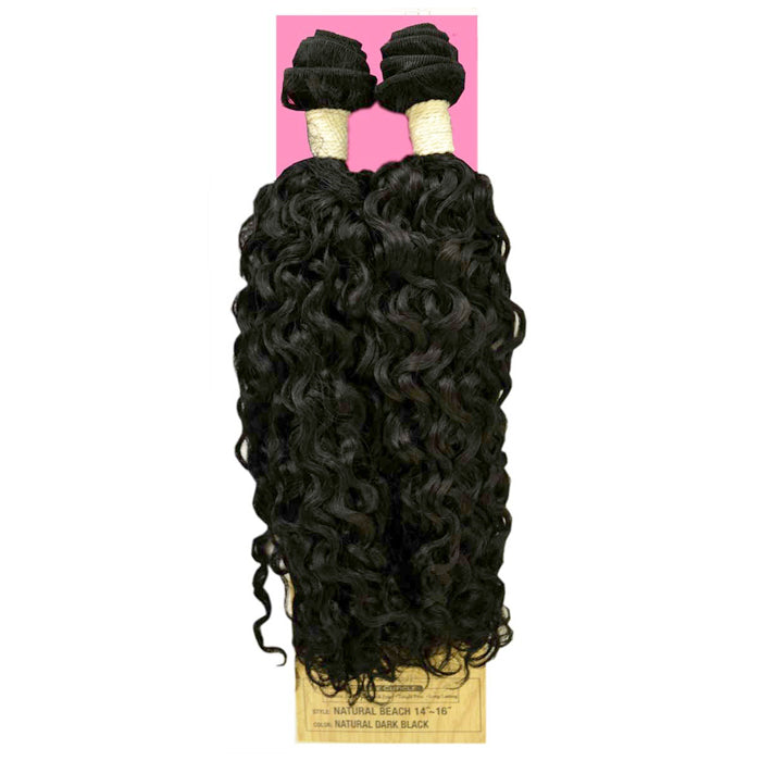 Janet Collection Bombshell Brazilian Bundle 100% Remy Human Hair Weave - NATURAL BEACH 18"-20" (2 Pcs)