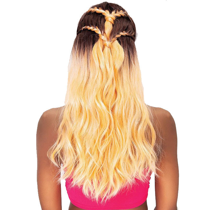 Janet Collection Braided Extended Part Swiss Lace Wig - SUNSHINE