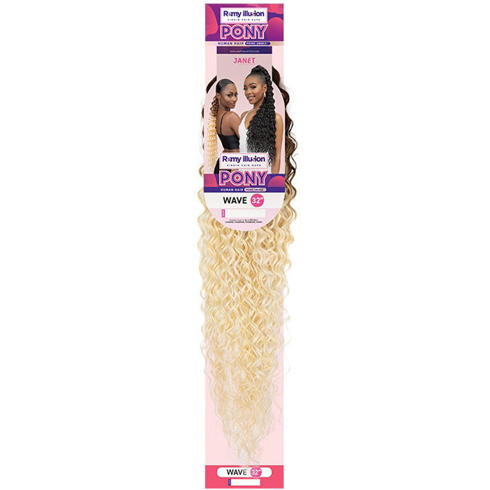 Janet Collection Remy Illusion Ponytail - WAVE 32"