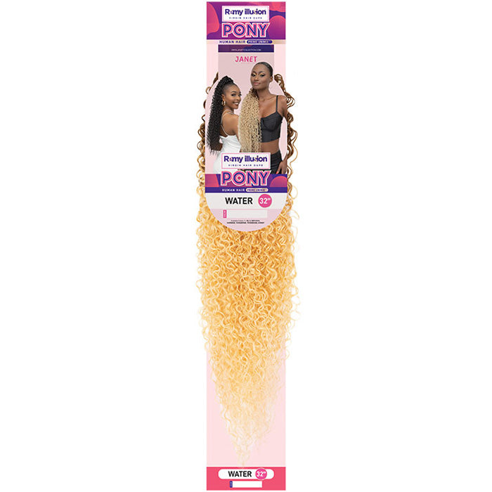 Janet Collection Remy Illusion Ponytail - WATER WAVE 32"