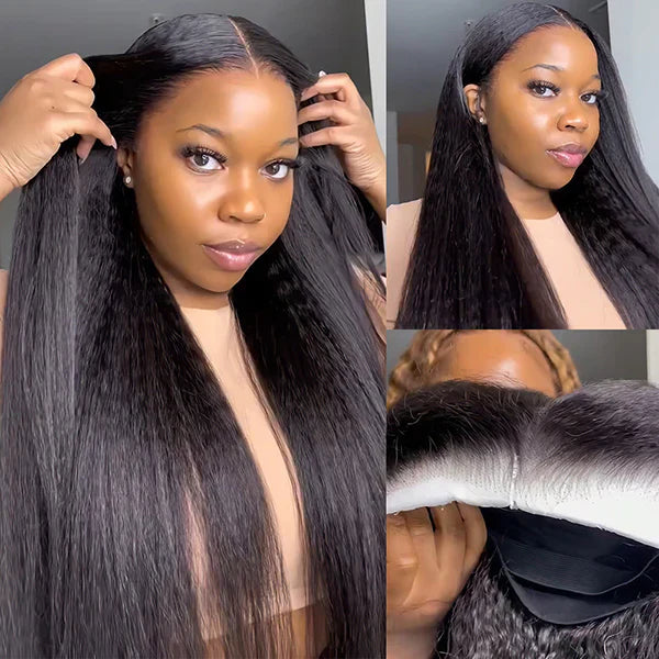 Glueless Wigs Human Hair Kinky Straight Pre Cut 4x4 5x5 8x5 HD Lace Closure Wigs for Beginners