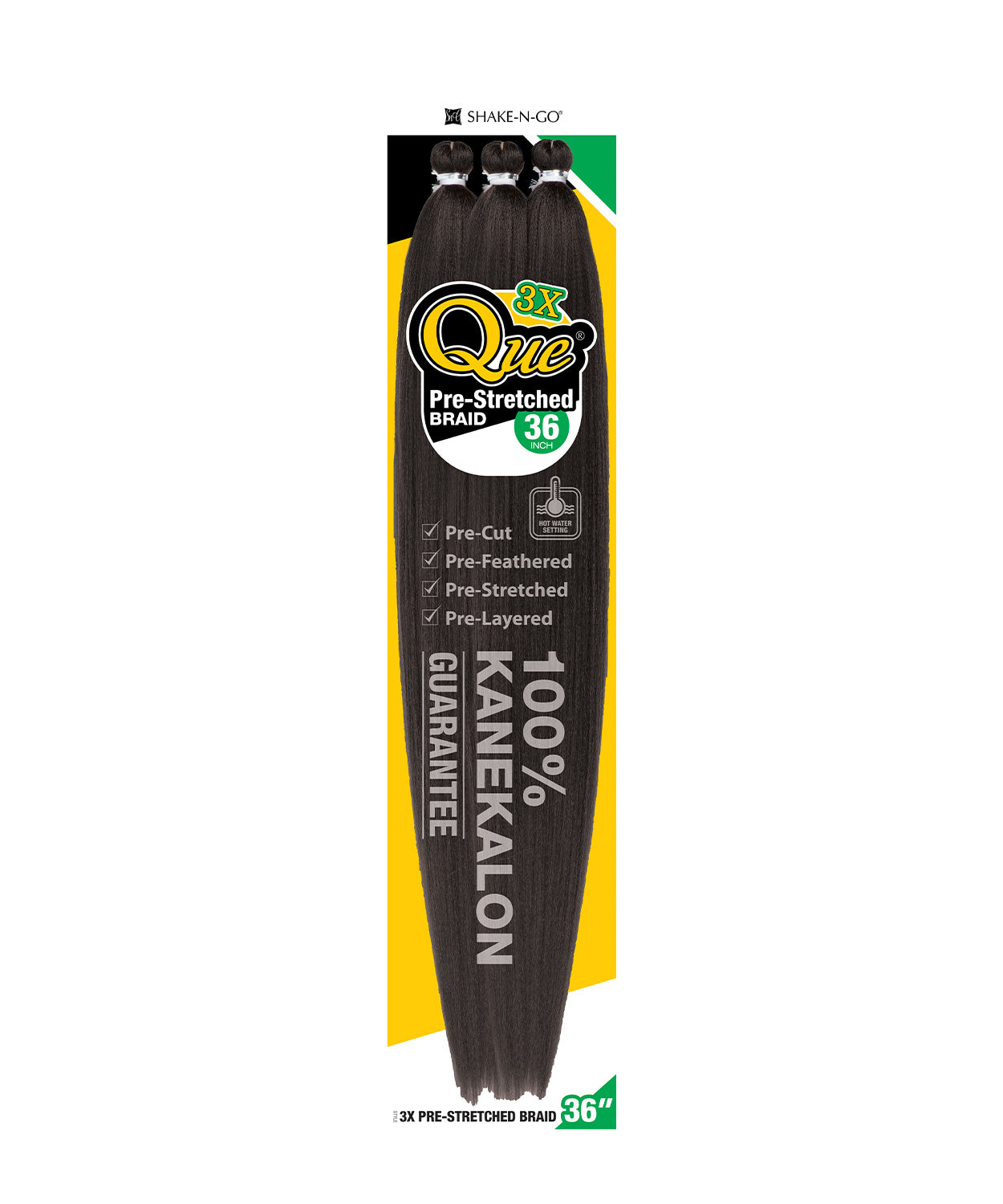 Shake-N-Go Que 100% Kanekalon Pre-Stretched Braid 36"