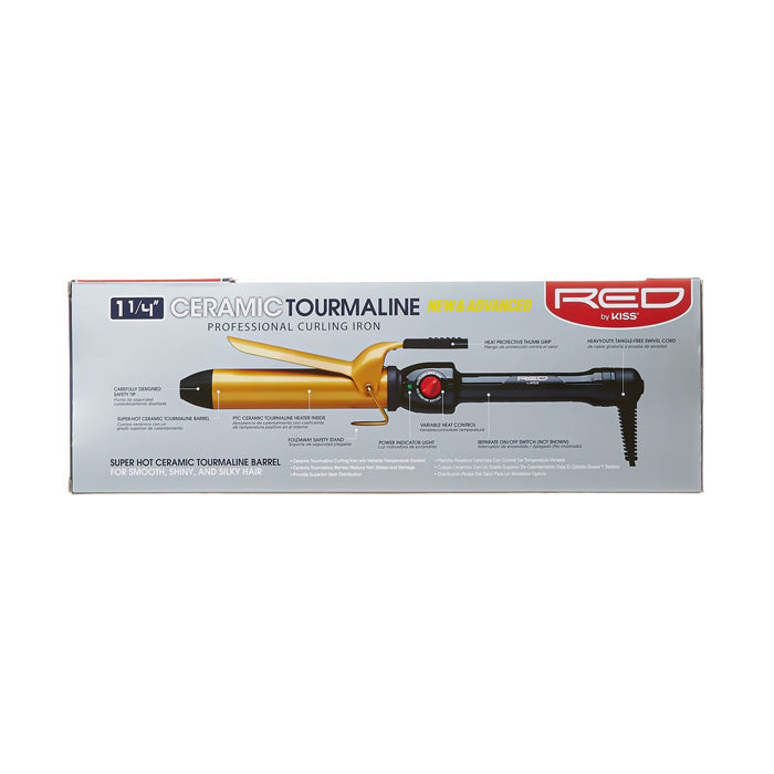 RED by Kiss Ceramic Tourmaline Professional Curling Iron 1 1/4"