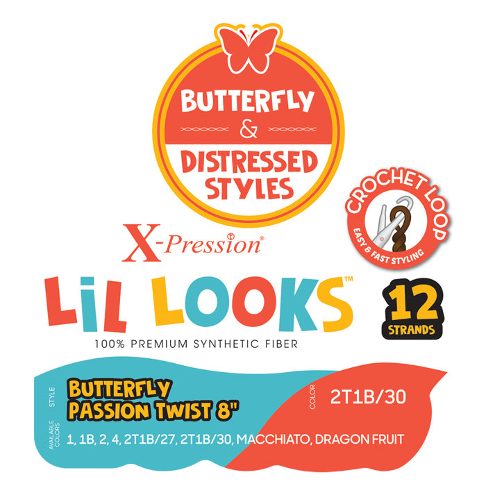 Outre Crochet Braid X-Pression Lil Looks BUTTERFLY PASSION TWIST 8