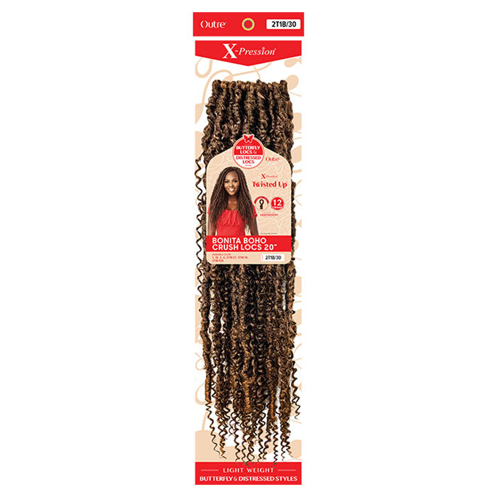 Outre X Pression Twisted Up Pre-Looped Crochet Braids - BONITA BOHO CRUSH LOCS 20"