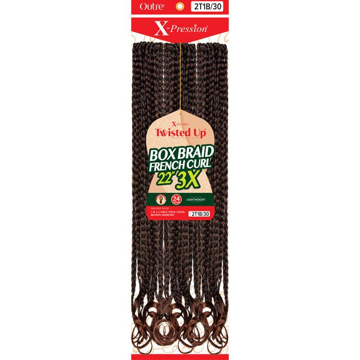 Outre X-Pression Twisted Up Crochet Braid - BOX BRAID FRENCH CURL 22" 3X