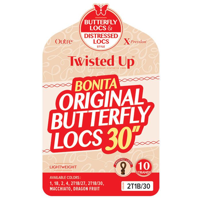 Outre X Pression Twisted Up Pre-Looped Crochet Braid - BONITA ORIGINAL BUTTERFLY LOCS 30"