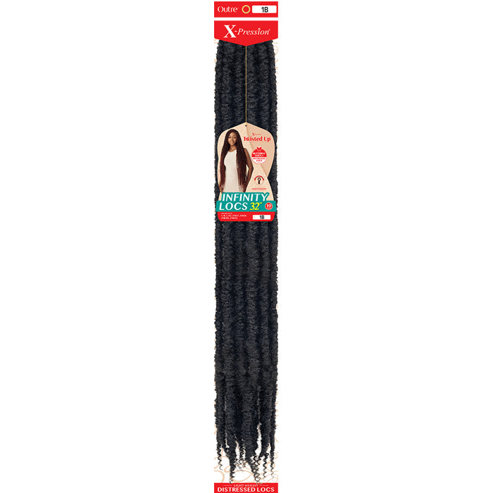 Outre X-Pression Twisted Up Distressed Butterfly Pre-Looped Crochet Braid - INFINITY LOCS 32"