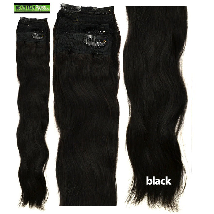 Lord & Cliff Clip-in Extension Unprocessed Human Hair - BRAZILIAN NATURAL WAVE LACE 7 Pcs 18"