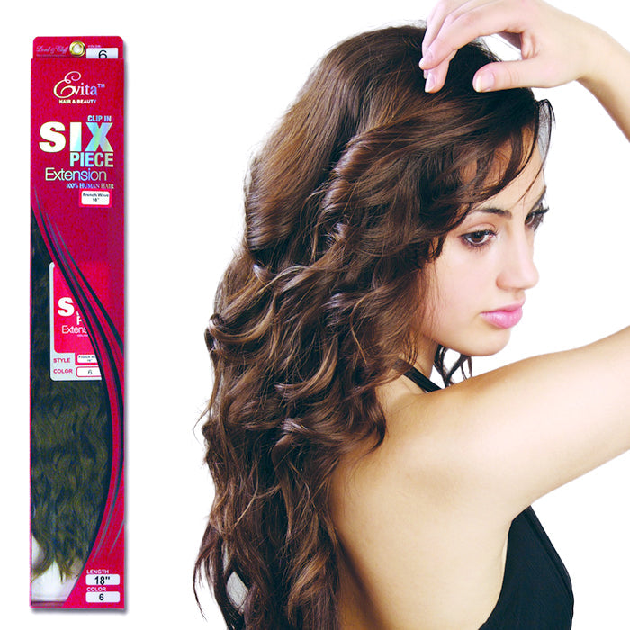 Lord & Cliff Evita 100% Human Hair Clip-In Extension - FRENCH WAVE 6 PCS 18"