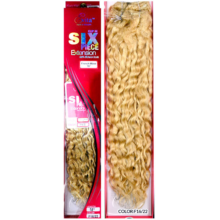 Lord & Cliff Evita 100% Human Hair Clip-In Extension - FRENCH WAVE 6 PCS 18"
