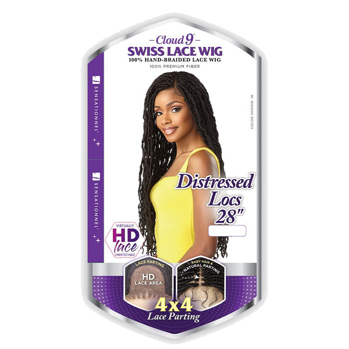 Sensationnel Cloud 9 4X4 Synthetic Braided Swiss Lace Wig - DISTRESSED LOCS 28"