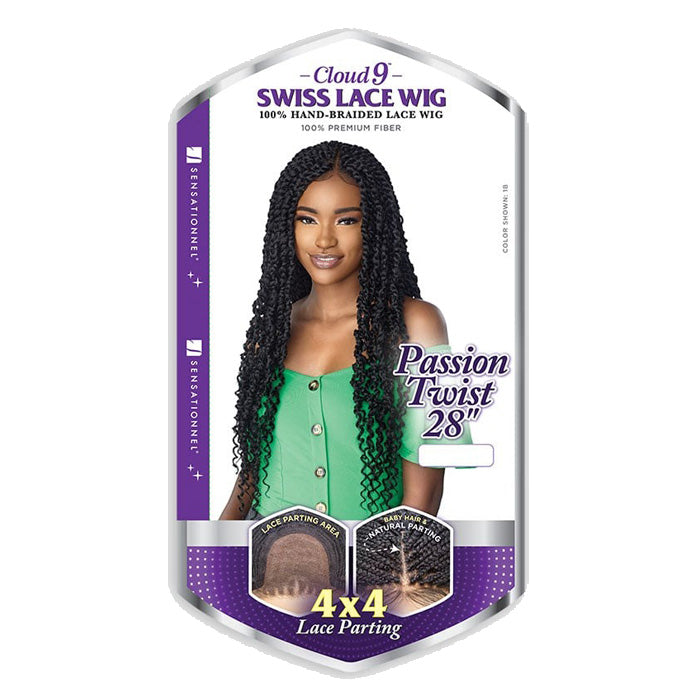 Sensationnel Cloud 9 Swiss Lace 100% Hand-Braided 4x4 Lace Part Wig - PASSION TWIST 28"