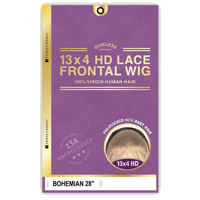 Sensationnel 13A 100% Virgin Human Hair Glueless 13x4 HD Lace Front Wig - BOHEMIAN 20"/28" - Pre-Plucked