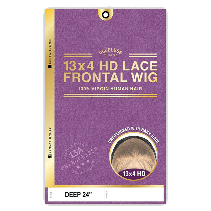 Sensationnel 13A 100% Virgin Human Hair Glueless 13x4 HD Lace Front Wig - DEEP 24"/28" - Pre-Plucked
