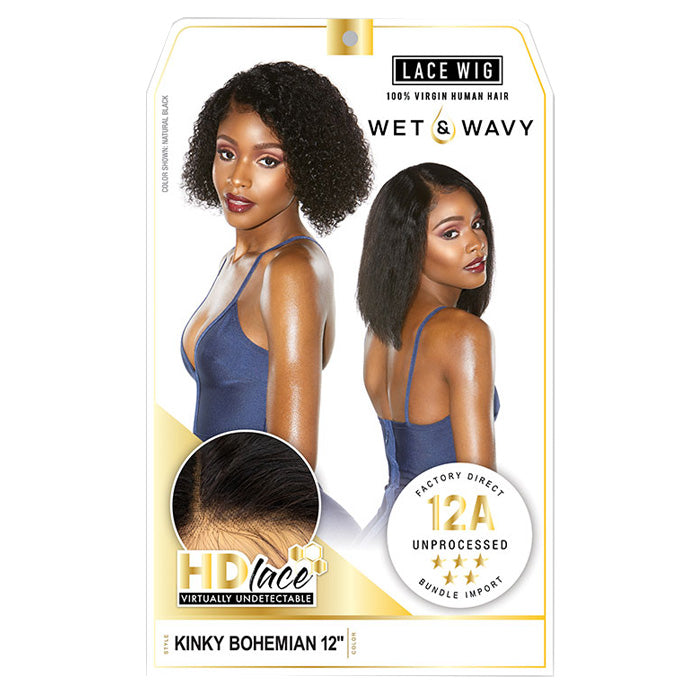 Sensationnel Unprocessed Virgin Human Hair 12A Wet & Wavy HD Lace Wig - Kinky Bohemian 12