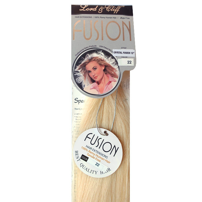 Lord & Cliff Glue Tip 100% Remy Human Hair Extension - CRYSTAL FUSION STRAIGHT 12/16/20" [No Return, No Exchange]