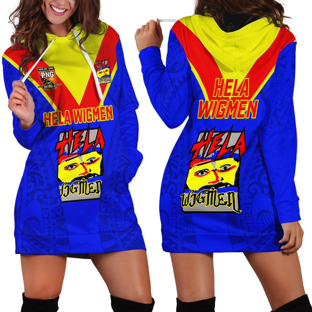 Papua New Guinea Rugby Hoodie Dress Hela Wigmen PNG Polynesian Pattern LT14