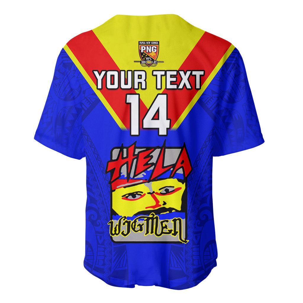 Custom Papua New Guinea Rugby Baseball Jersey Hela Wigmen PNG Polynesian Pattern LT14
