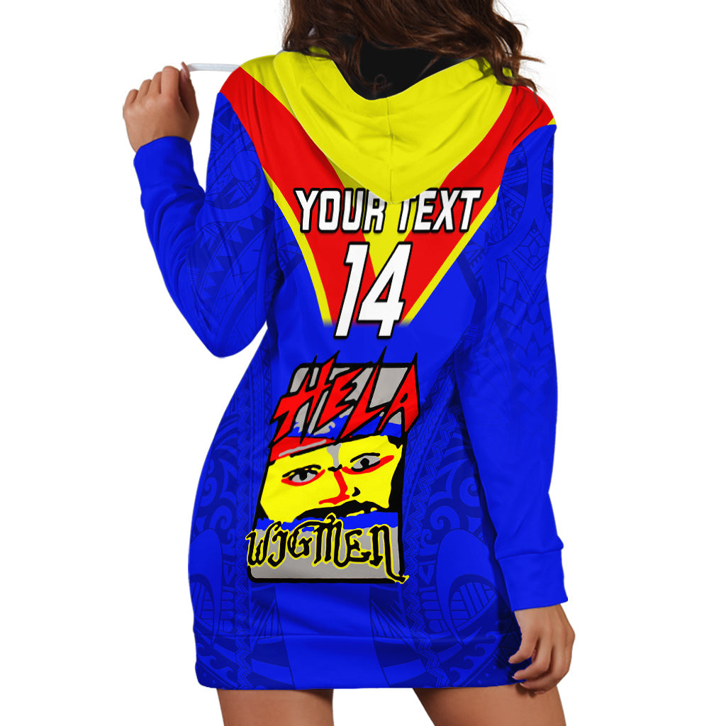 Custom Papua New Guinea Rugby Hoodie Dress Hela Wigmen PNG Polynesian Pattern LT14